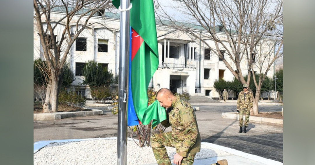 پرزیدنت علی اف پرچم آذربایجان را در ترتر و سوقووشان برافراشت