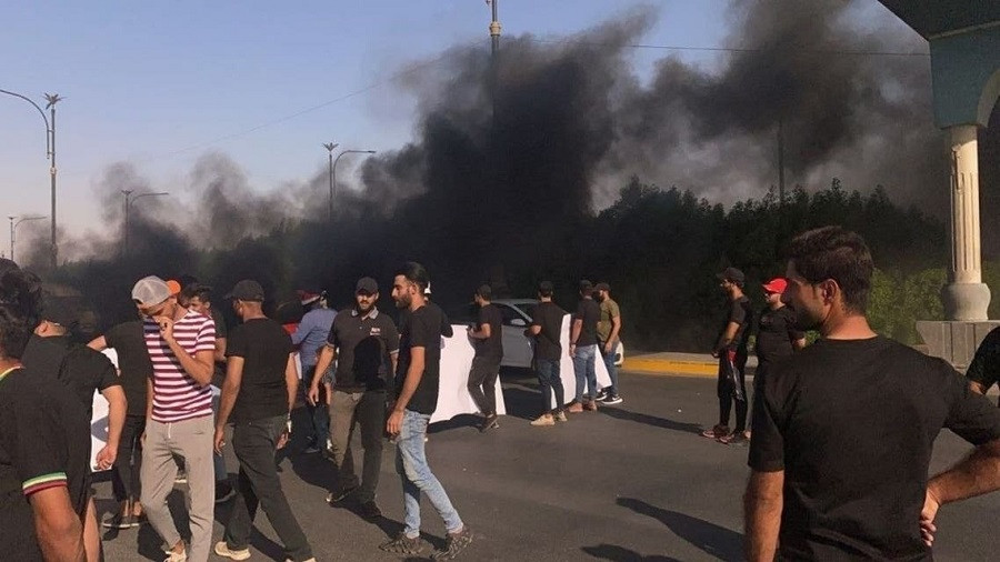 تظاهرات شبه‌ نظامیان وابسته به ایران در عراق پس از شکست سنگین در انتخابات پارلمانی