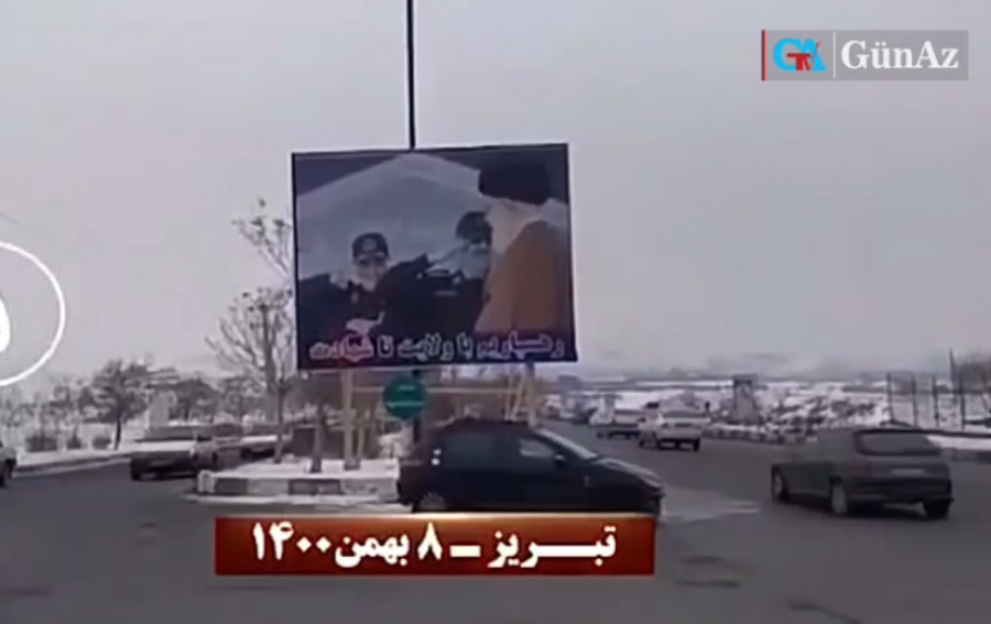 به آتش کشیدن تصاویر خامنه‌ای و سلیمانی در تبریز+ ویدئو