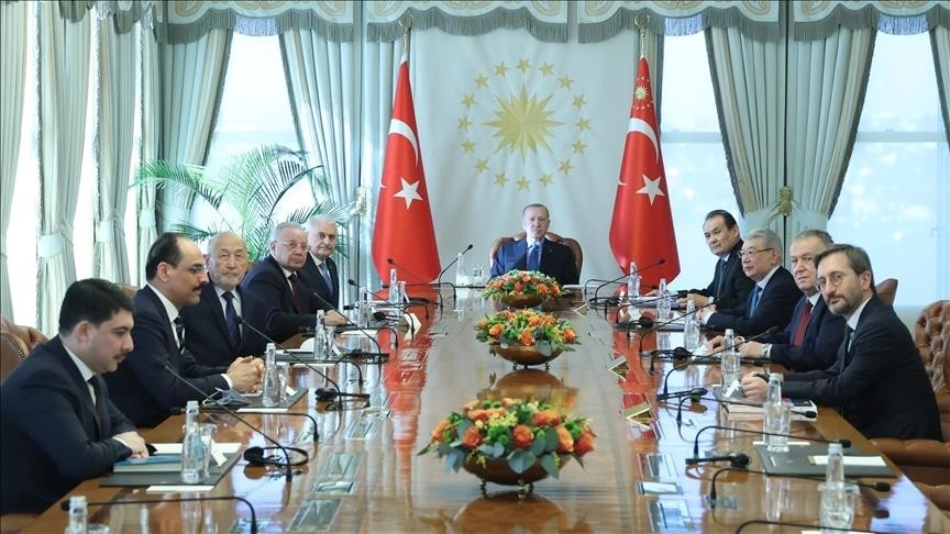 دیدار اردوغان با هیات سازمان کشورهای تورک