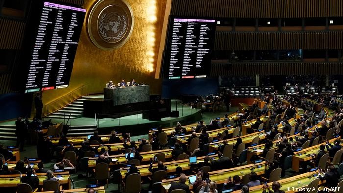 مجمع‌ عمومی سازمان ملل با رای قاطع روسیه را محکوم کرد