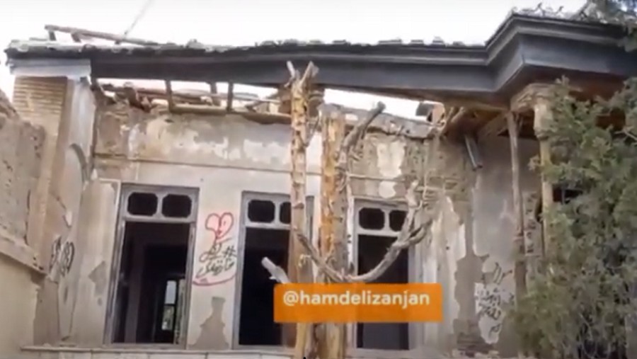 خانه خدیوی زنجان دوباره آتش گرفت + فیلم
