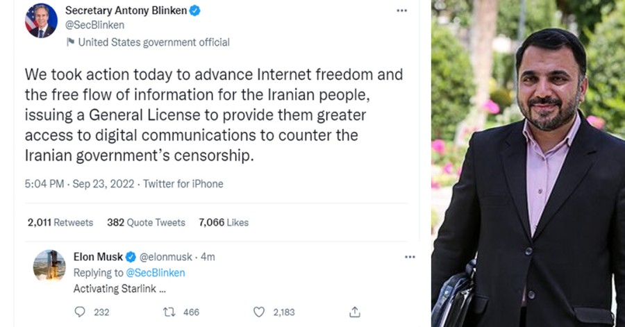 وزیر ارتباطات حکومت ایران: ایلان ماسک برای راه‌اندازی اینترنت ماهواره‌ای تعهد بدهد که قوانین ایران را می‌پذیرد
