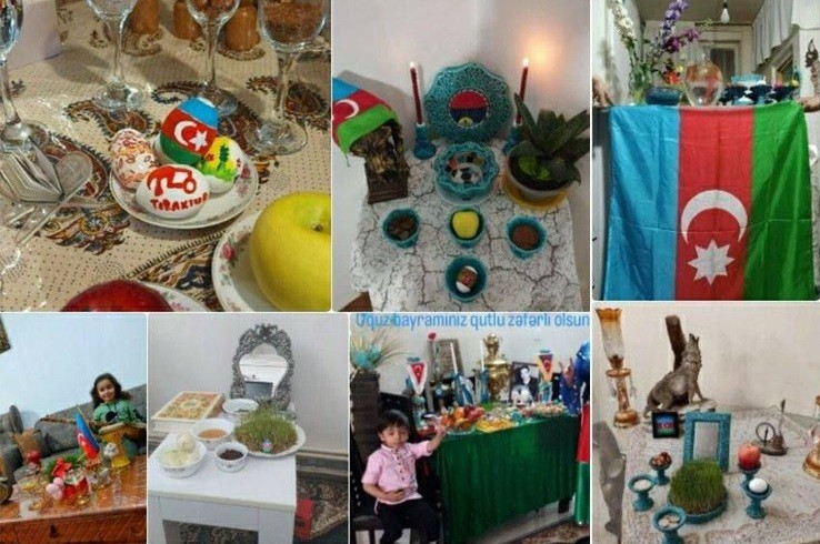‌ پاسخ شهروندان آذربایجان جنوبی به تهدیدات رژیم تهران؛ کمپین نمایش پرچم آذربایجان + عکس
