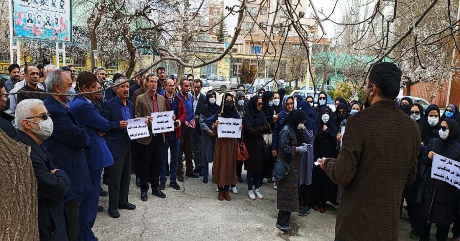 از اورمیه تا همدان؛ تجمع اعتراضی معلمان آذربایجانی در مقابل آموزش و پرورش