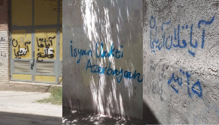 "Qalx ayağa, Azərbaycan"-Urmuda divarlara milli şüarlar yazıldı