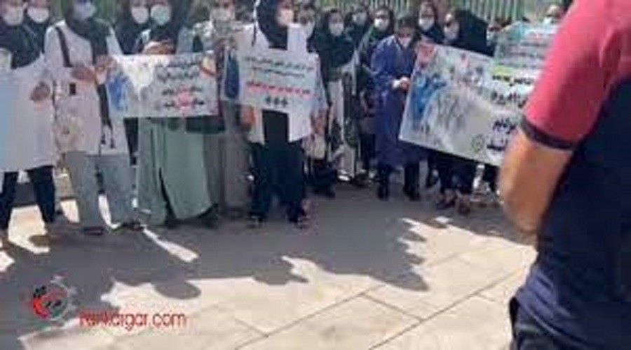 Təbriz Tibb Elmləri Universitetinin əməkdaşları etiraz aksiyası keçirib-VİDEO