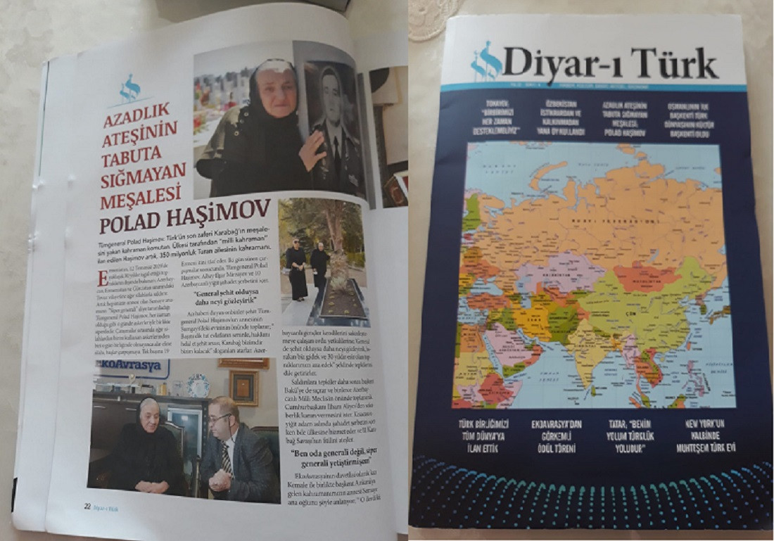 “Diyar-i Türk” jurnalında şəhid general Polad Haşımova yer ayrılıb