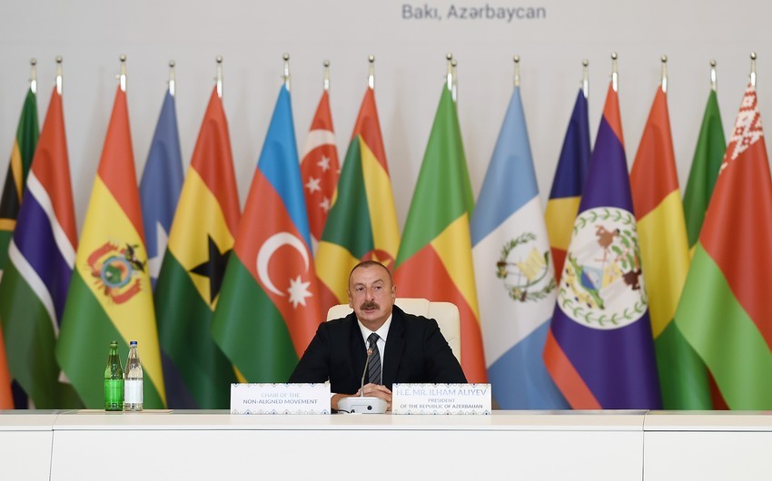 İlham Əliyev Qoşulmama Hərəkatı Parlament Şəbəkəsinin Bakı konfransına qatılıb