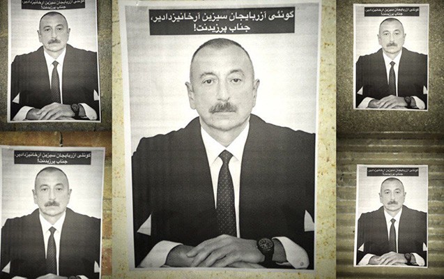 İlham Əliyevin posterləri İran küçələrinə vuruldu