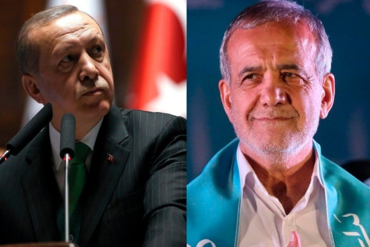 Ərdoğan Pezeşkianla İran-ABŞ danışıqlar prosesini müzakirə edib