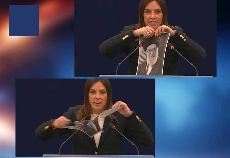 Avropa Parlamentində Xaməneinin şəkili cırıldı