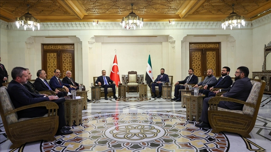 Hakan Fidan, Yasar Guler and Ibrahim Kalin met with Ahmad al-Sharaa