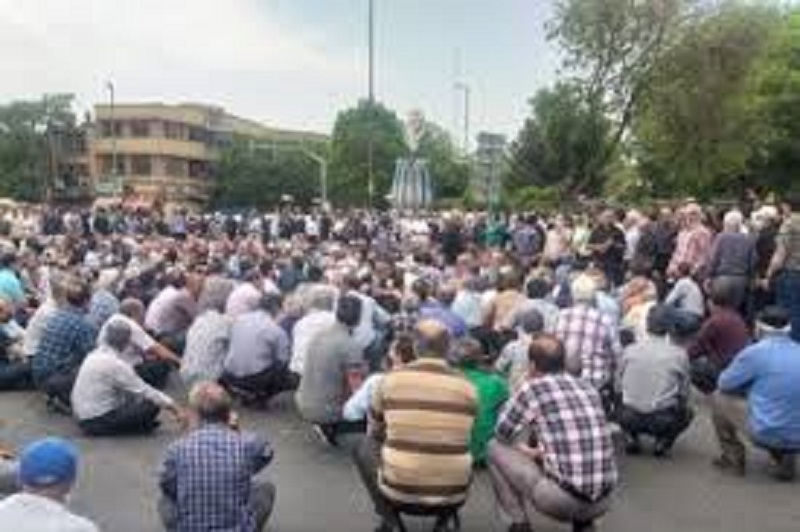 A group of retirees held a protest in Tabriz