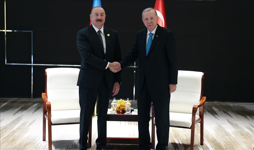 دیدار اردوغان و علی‌اف در تیانجین