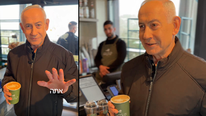 Netanyahu bir fincan qəhvə ilə ölüm şayiəsinə cavab verdi (video)