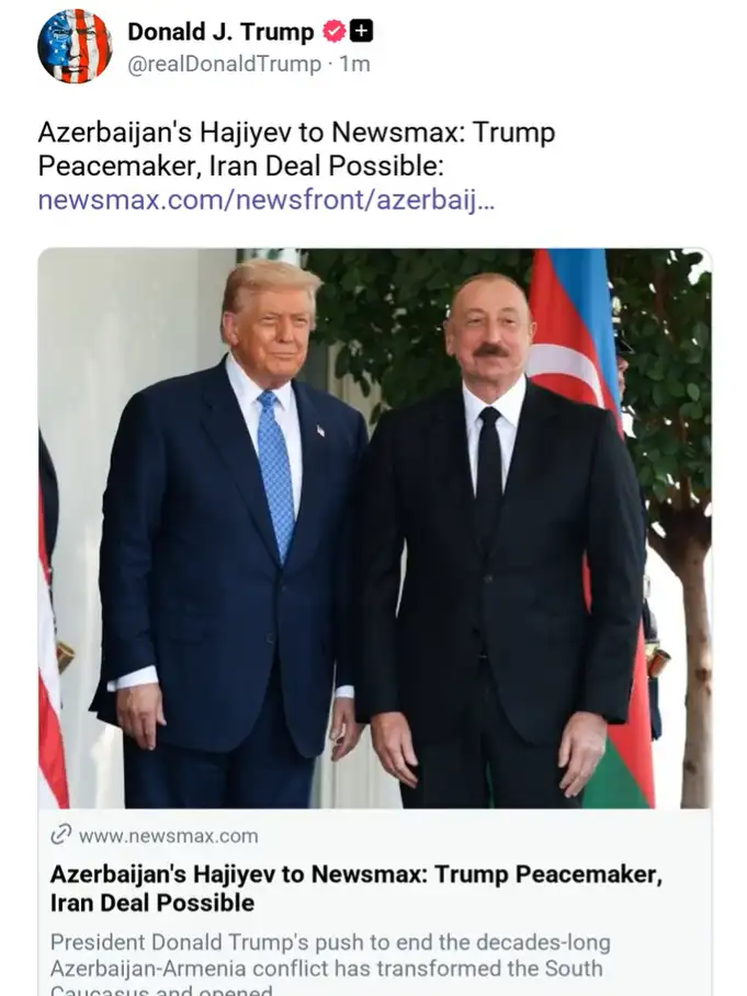 Trump shares Hikmet Hajiyev interview, says deal with Iran is possible