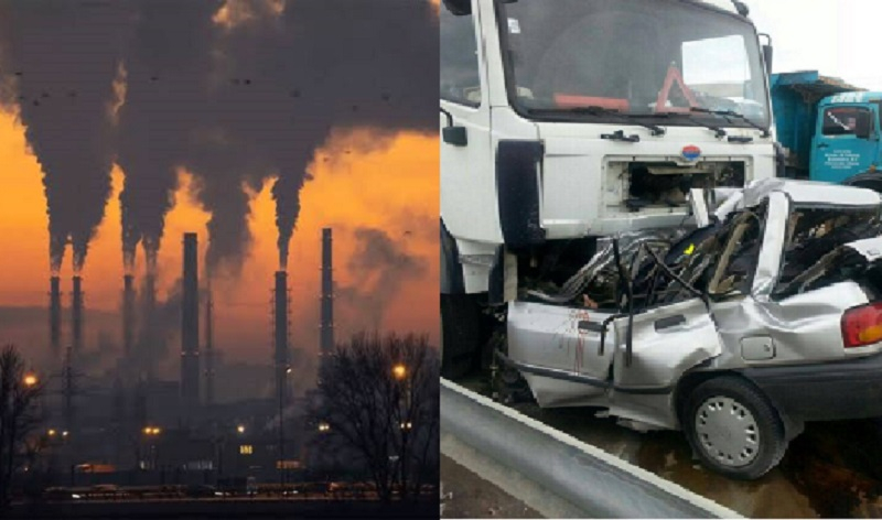 İranda hava çirkliliyi və yol qəzalarıında ölənlərin sayı