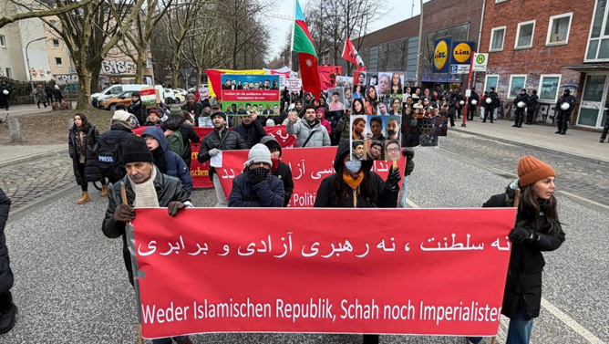 A protest was held in Hamburg against the killings by the Iranian authorities