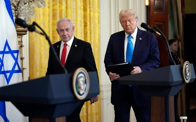 Netanyahu hails Trump as "greatest friend Israel has ever had in White House"