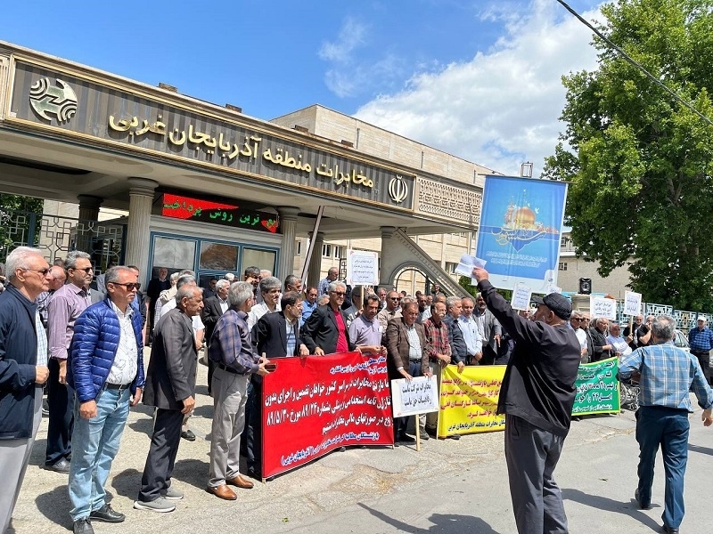 South Azerbaijani retirees staged protests in four cities