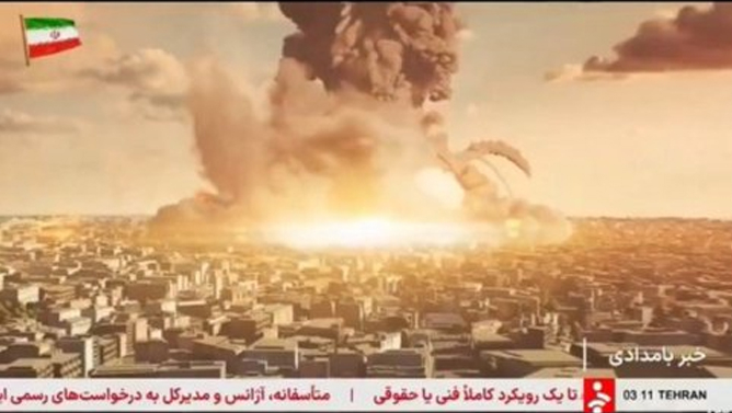 پخش ناگهانی تصویر انفجار اتمی در تلویزیون ایران (ویدیو)