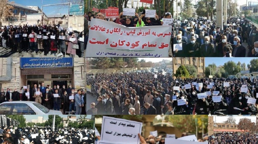 İranda müəllimlərin kütləvi etiraz aksiyası keçirilib