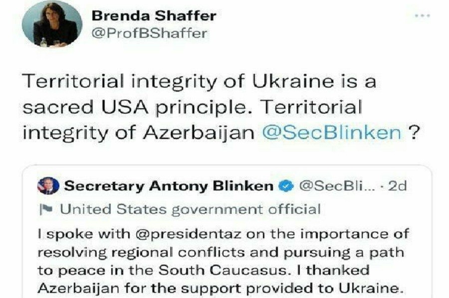 Brenda Şafferdən Amerika xarici işlər nazirinə Azərbaycanla bağlı mənalı sual