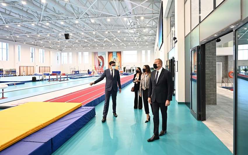 Prezident Milli Gimnastika Arenasının yeni məşq binasında yaradılan şəraitlə tanış olub