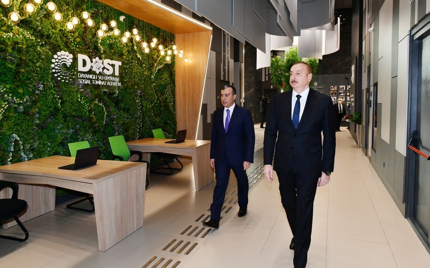 Prezident İlham Əliyev Bakıda 5 saylı DOST Mərkəzinin açılışında iştirak edib