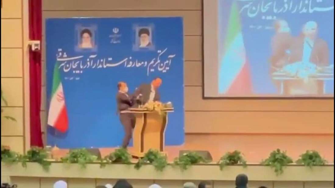 Rəsmi təqdimat mərasimində Şərqi Azərbaycan valisi döyüldü-VİDEO