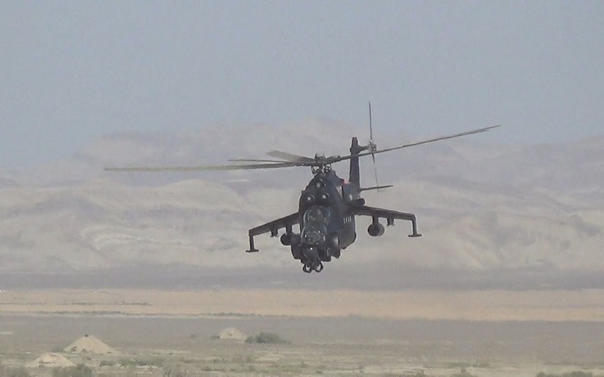 Azərbaycan Ordusunun helikopterləri təlim keçirib-VİDEO