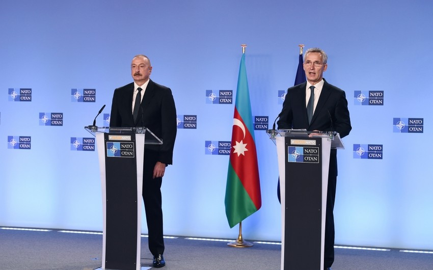 Azərbaycan Prezidenti ilə NATO Baş katibinin birgə mətbuat konfransı olub